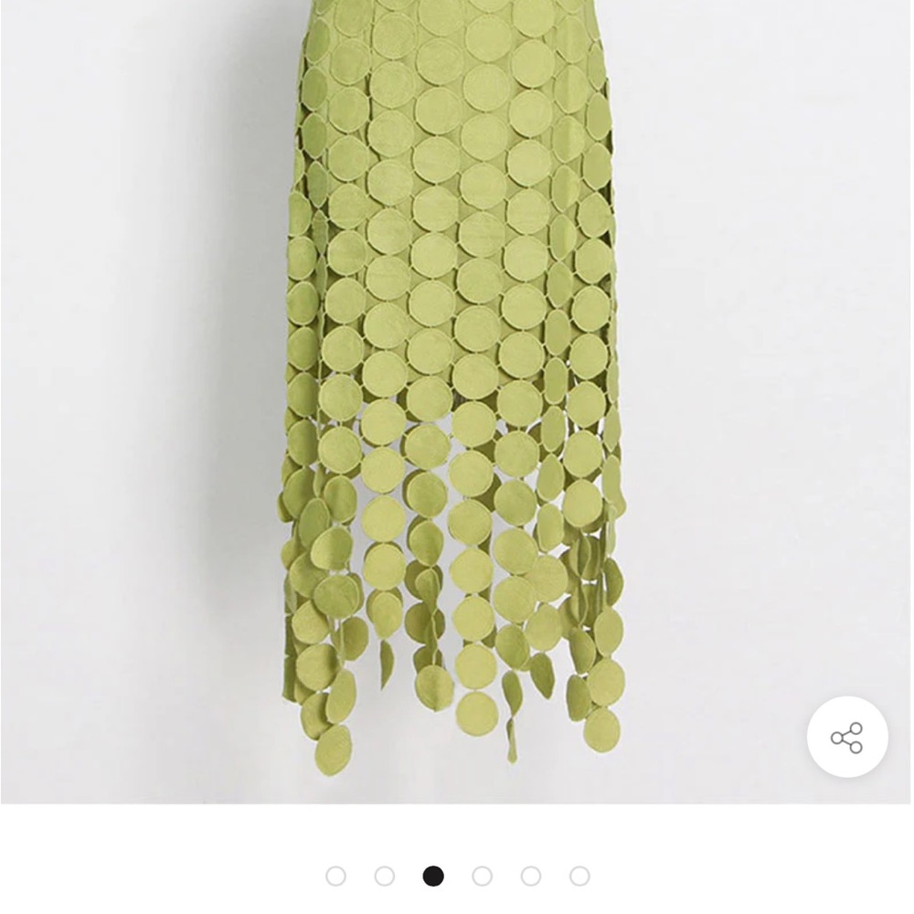 Chic Green Circle Fringe Skirt